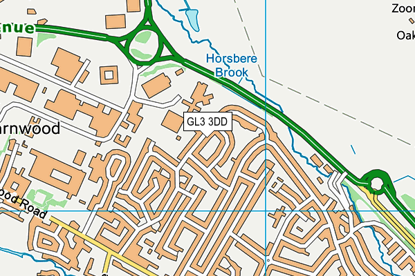 GL3 3DD map - OS VectorMap District (Ordnance Survey)