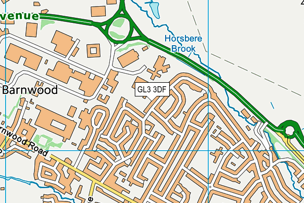 GL3 3DF map - OS VectorMap District (Ordnance Survey)