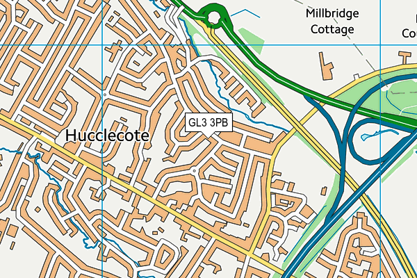 GL3 3PB map - OS VectorMap District (Ordnance Survey)