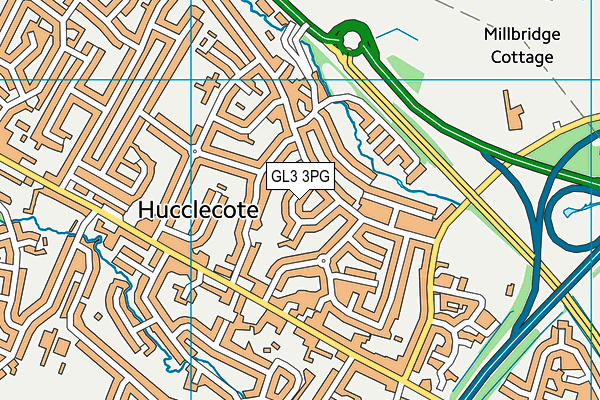 GL3 3PG map - OS VectorMap District (Ordnance Survey)