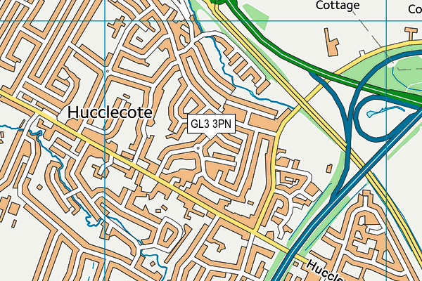 GL3 3PN map - OS VectorMap District (Ordnance Survey)