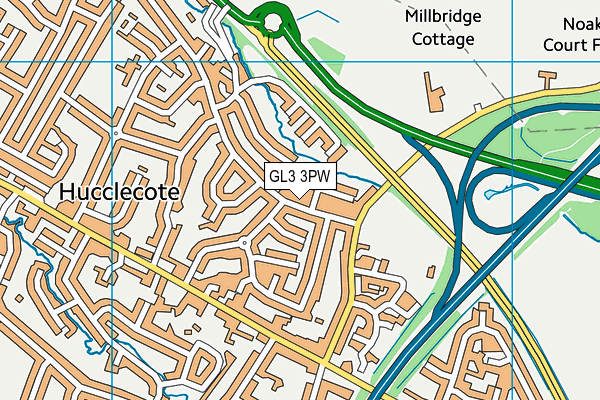 GL3 3PW map - OS VectorMap District (Ordnance Survey)