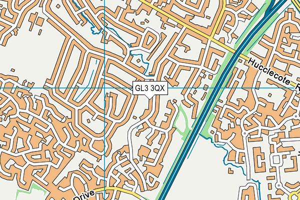 GL3 3QX map - OS VectorMap District (Ordnance Survey)