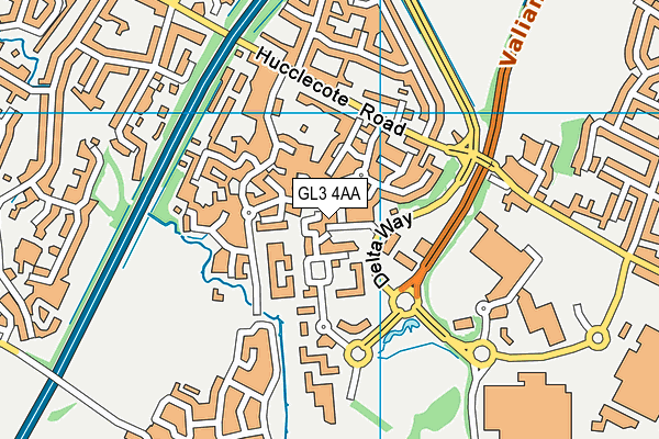 GL3 4AA map - OS VectorMap District (Ordnance Survey)