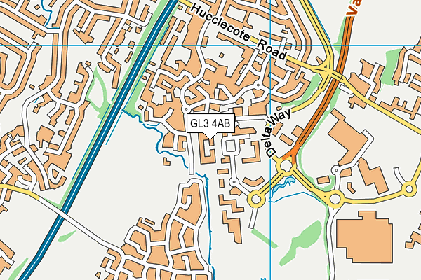 GL3 4AB map - OS VectorMap District (Ordnance Survey)