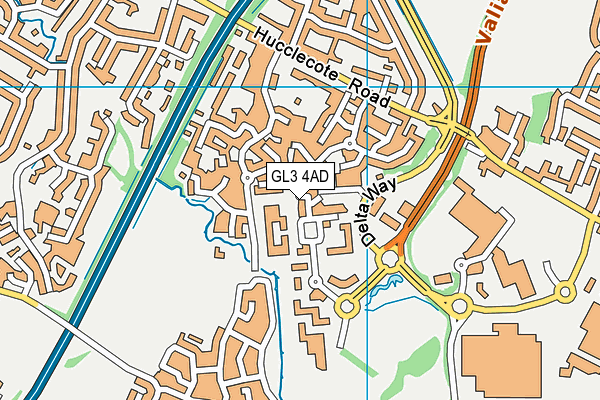 GL3 4AD map - OS VectorMap District (Ordnance Survey)