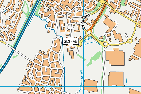 GL3 4AE map - OS VectorMap District (Ordnance Survey)