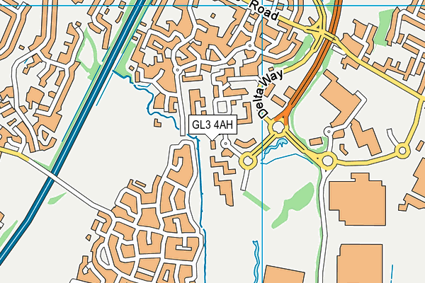 GL3 4AH map - OS VectorMap District (Ordnance Survey)