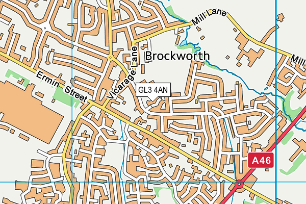 GL3 4AN map - OS VectorMap District (Ordnance Survey)