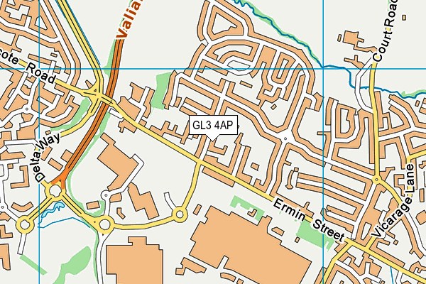 GL3 4AP map - OS VectorMap District (Ordnance Survey)