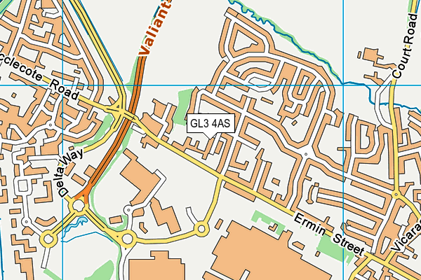 GL3 4AS map - OS VectorMap District (Ordnance Survey)