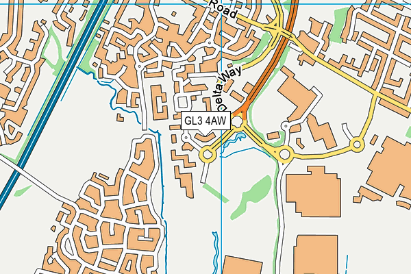 GL3 4AW map - OS VectorMap District (Ordnance Survey)