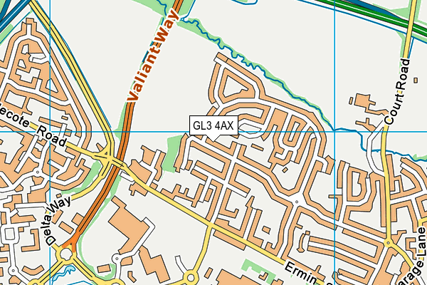 GL3 4AX map - OS VectorMap District (Ordnance Survey)