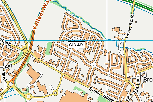 GL3 4AY map - OS VectorMap District (Ordnance Survey)