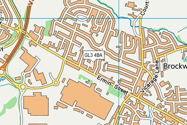 GL3 4BA map - OS VectorMap District (Ordnance Survey)