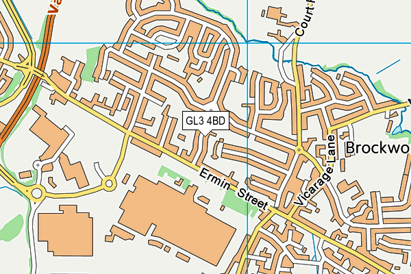 GL3 4BD map - OS VectorMap District (Ordnance Survey)