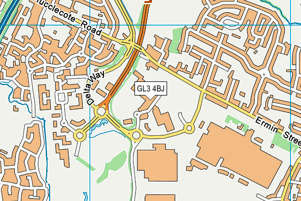 GL3 4BJ map - OS VectorMap District (Ordnance Survey)