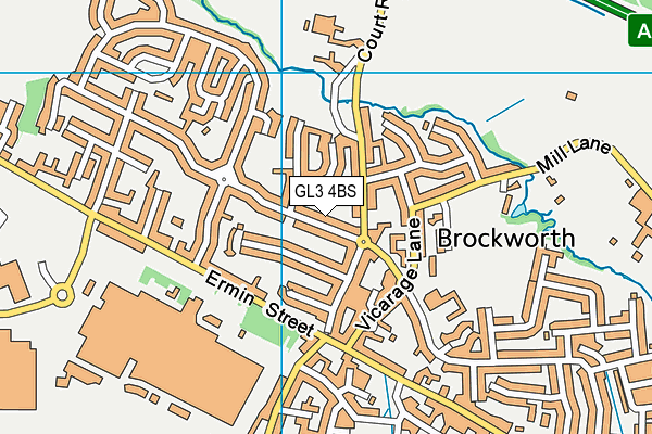 Perry Brook Sports Field map (GL3 4BS) - OS VectorMap District (Ordnance Survey)
