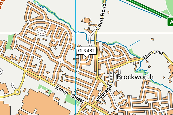 GL3 4BT map - OS VectorMap District (Ordnance Survey)