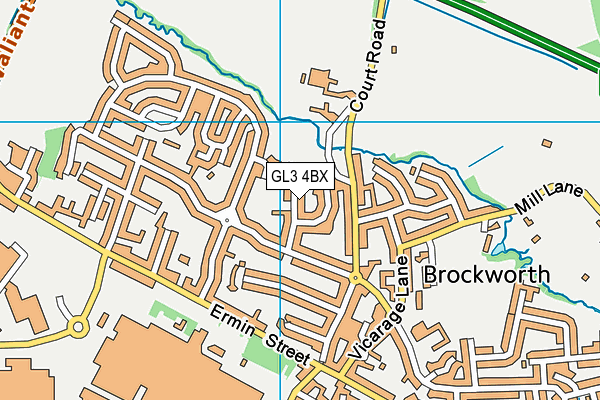 GL3 4BX map - OS VectorMap District (Ordnance Survey)