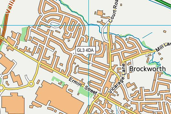 GL3 4DA map - OS VectorMap District (Ordnance Survey)