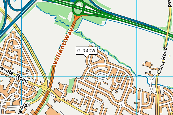 GL3 4DW map - OS VectorMap District (Ordnance Survey)