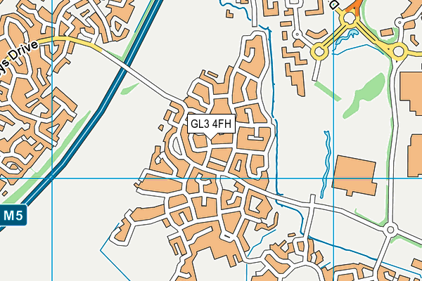 GL3 4FH map - OS VectorMap District (Ordnance Survey)