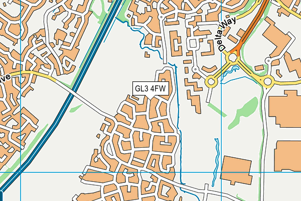 GL3 4FW map - OS VectorMap District (Ordnance Survey)