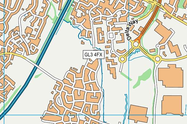 GL3 4FX map - OS VectorMap District (Ordnance Survey)