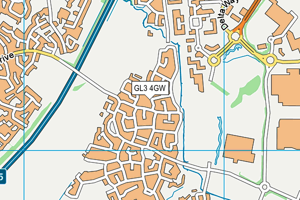 GL3 4GW map - OS VectorMap District (Ordnance Survey)