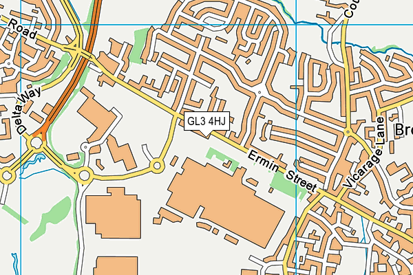 GL3 4HJ map - OS VectorMap District (Ordnance Survey)