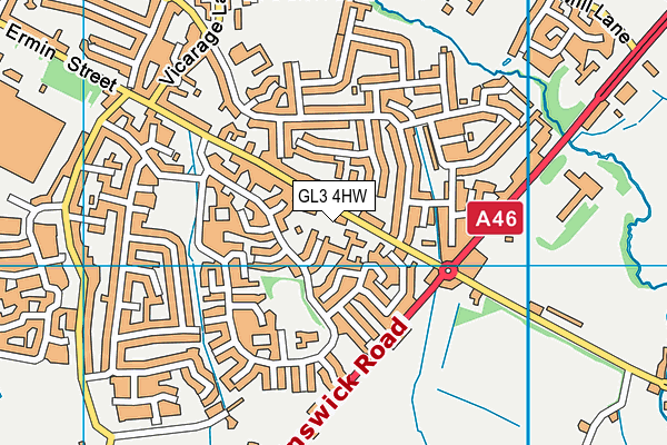 GL3 4HW map - OS VectorMap District (Ordnance Survey)