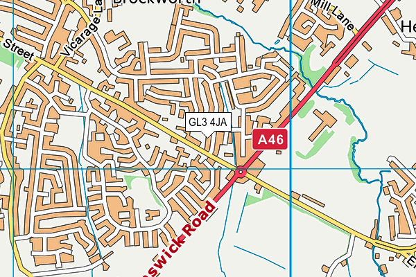 GL3 4JA map - OS VectorMap District (Ordnance Survey)