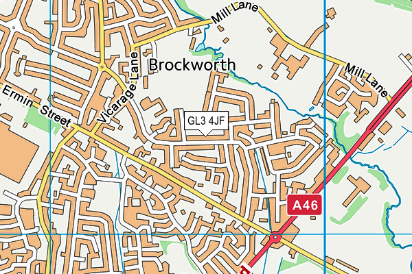 GL3 4JF map - OS VectorMap District (Ordnance Survey)