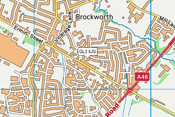 GL3 4JG map - OS VectorMap District (Ordnance Survey)