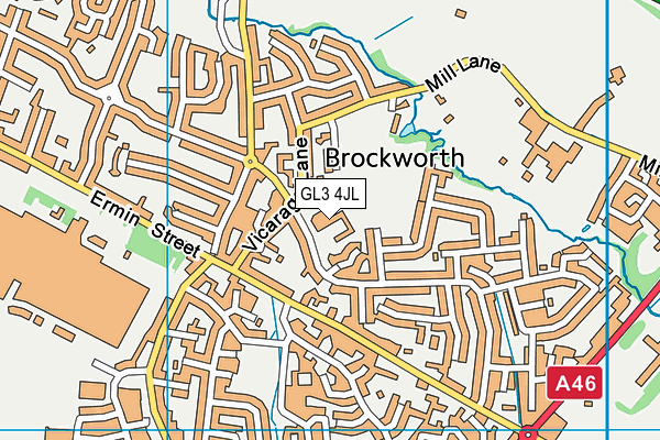 Brockworth Primary Academy map (GL3 4JL) - OS VectorMap District (Ordnance Survey)