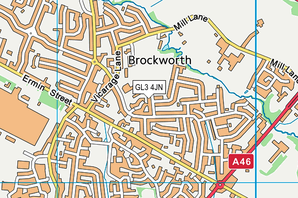 GL3 4JN map - OS VectorMap District (Ordnance Survey)