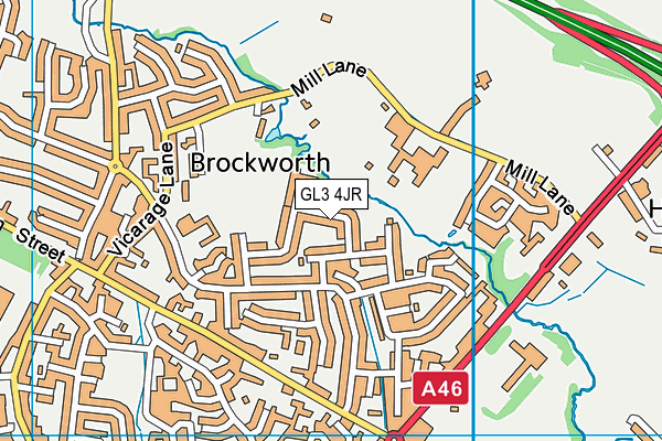 GL3 4JR map - OS VectorMap District (Ordnance Survey)