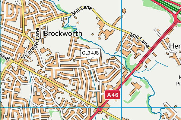 GL3 4JS map - OS VectorMap District (Ordnance Survey)