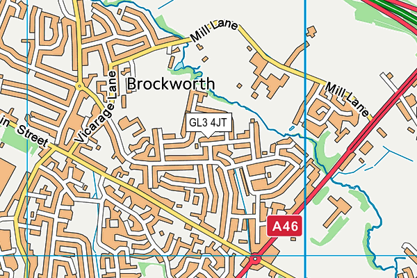 GL3 4JT map - OS VectorMap District (Ordnance Survey)