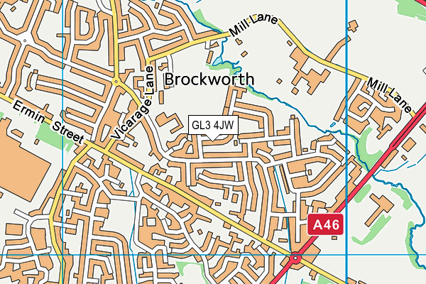 GL3 4JW map - OS VectorMap District (Ordnance Survey)