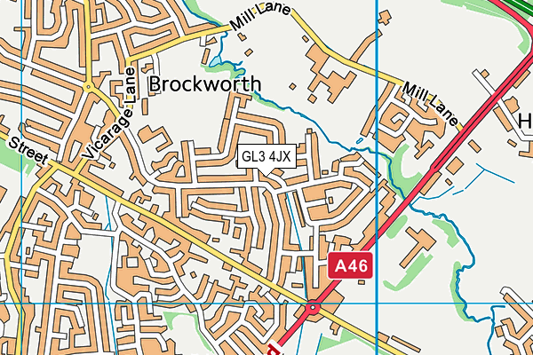 GL3 4JX map - OS VectorMap District (Ordnance Survey)