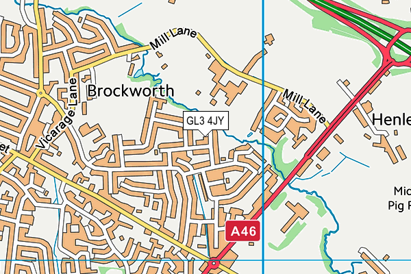 GL3 4JY map - OS VectorMap District (Ordnance Survey)