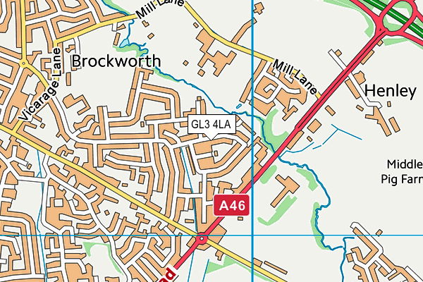 GL3 4LA map - OS VectorMap District (Ordnance Survey)