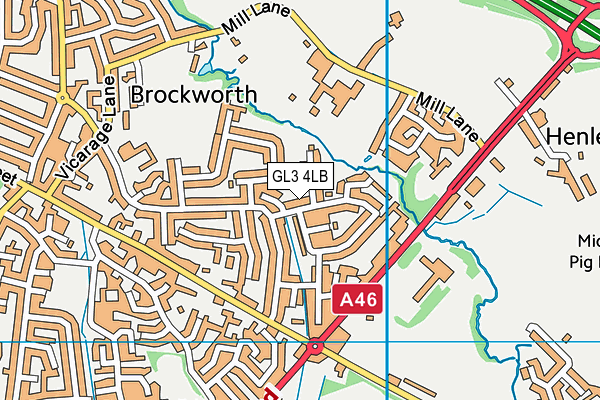 GL3 4LB map - OS VectorMap District (Ordnance Survey)