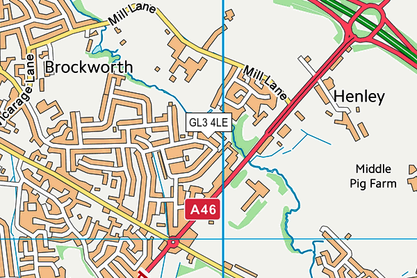 GL3 4LE map - OS VectorMap District (Ordnance Survey)