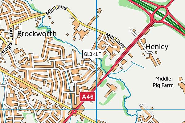 GL3 4LF map - OS VectorMap District (Ordnance Survey)