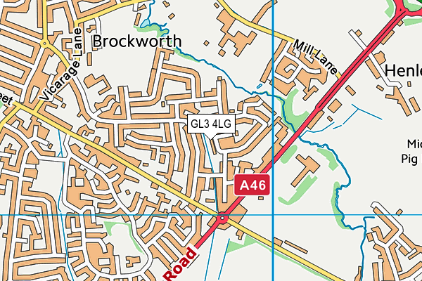 GL3 4LG map - OS VectorMap District (Ordnance Survey)