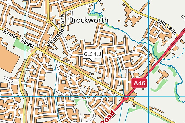 GL3 4LJ map - OS VectorMap District (Ordnance Survey)