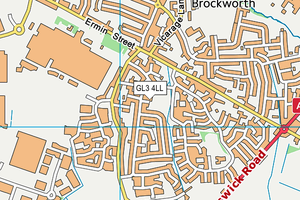 GL3 4LL map - OS VectorMap District (Ordnance Survey)